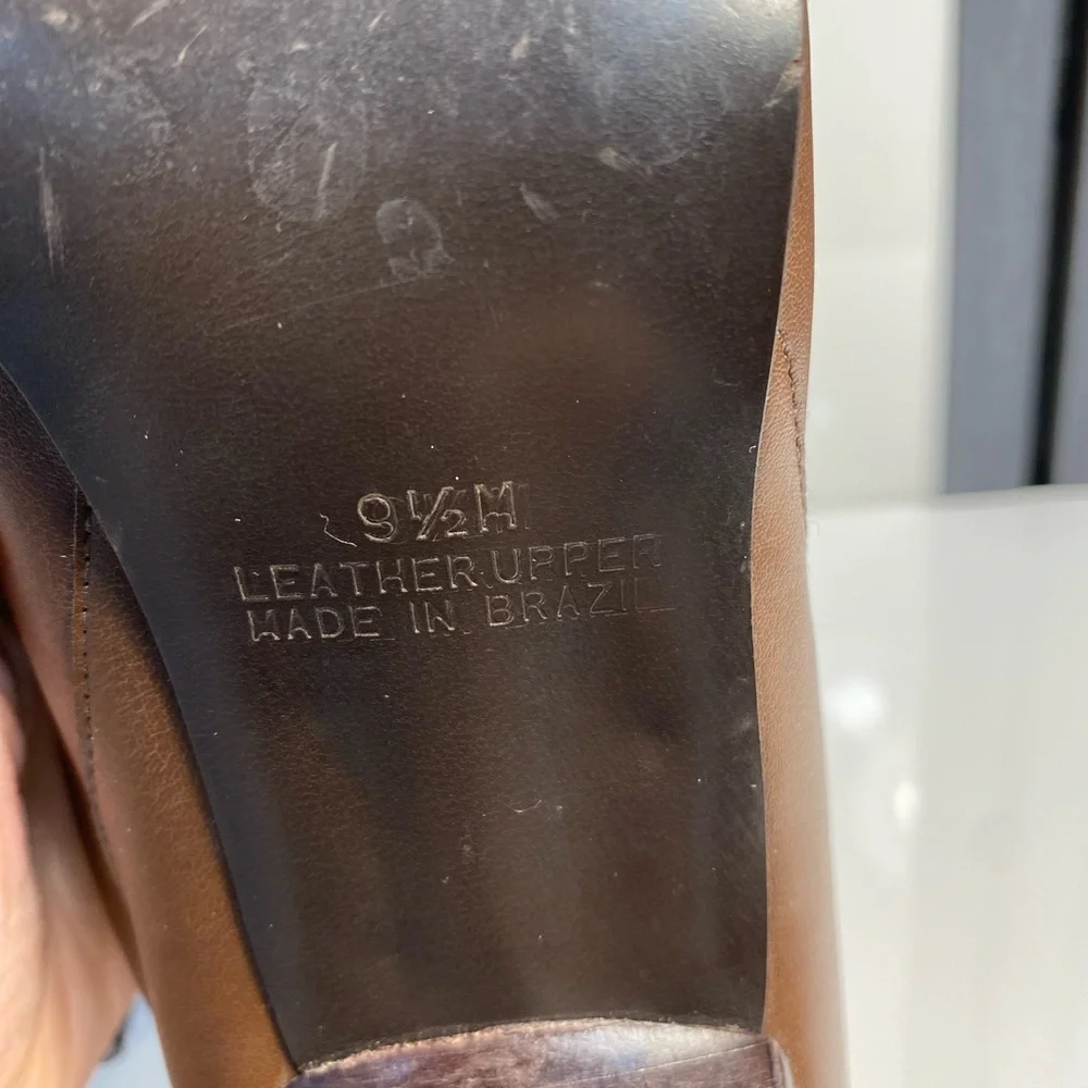 Gianni Fermani Elegant Brown Leather Ankle Boots Made in Brazil Size 9.5 - Picture 7 of 11